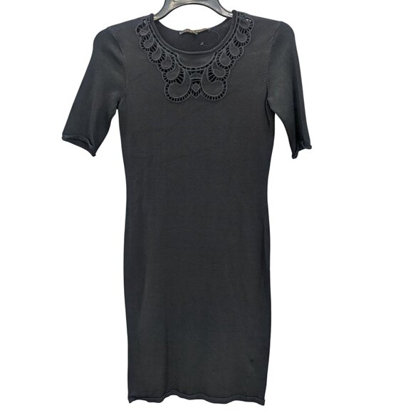 Cynthia Steffe Bodycon Dress Women Size XS Lace Trim Office Cocktail Gothic Glam - Picture 1 of 10